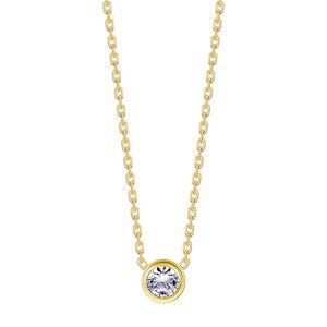Minimalist Bezel Solitaire Necklace | 18K Gold Plated | Waterproof & Hypoallerge